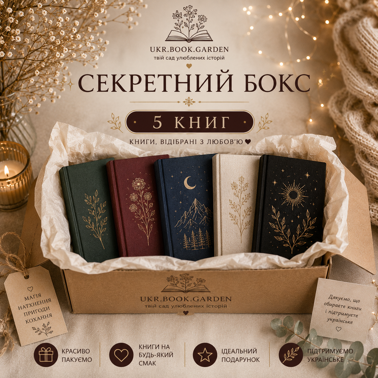 Секретний бокс з 5 книг (романи)